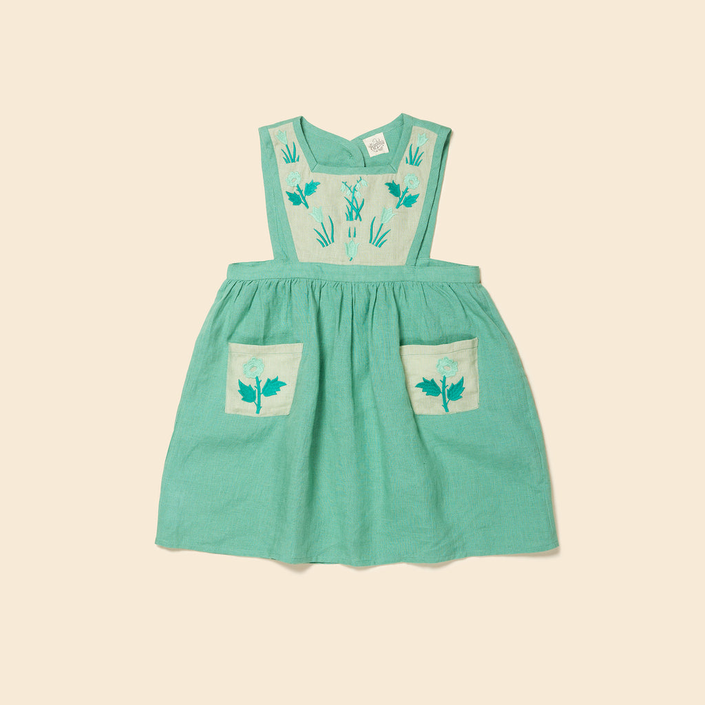 Agnes Pinafore - Seafoam/Spearmint