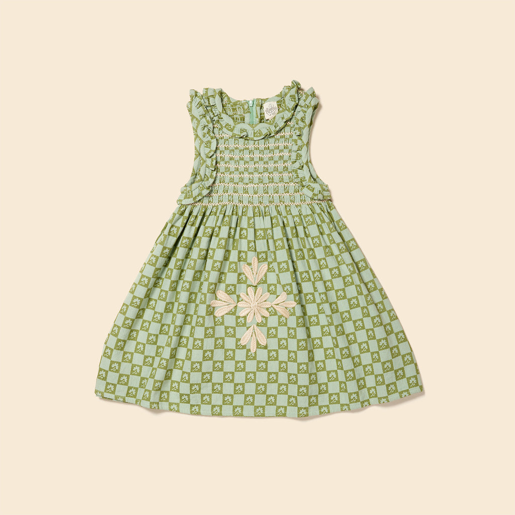Cotton woven embroidered dress vintage inspired child. – Apolina