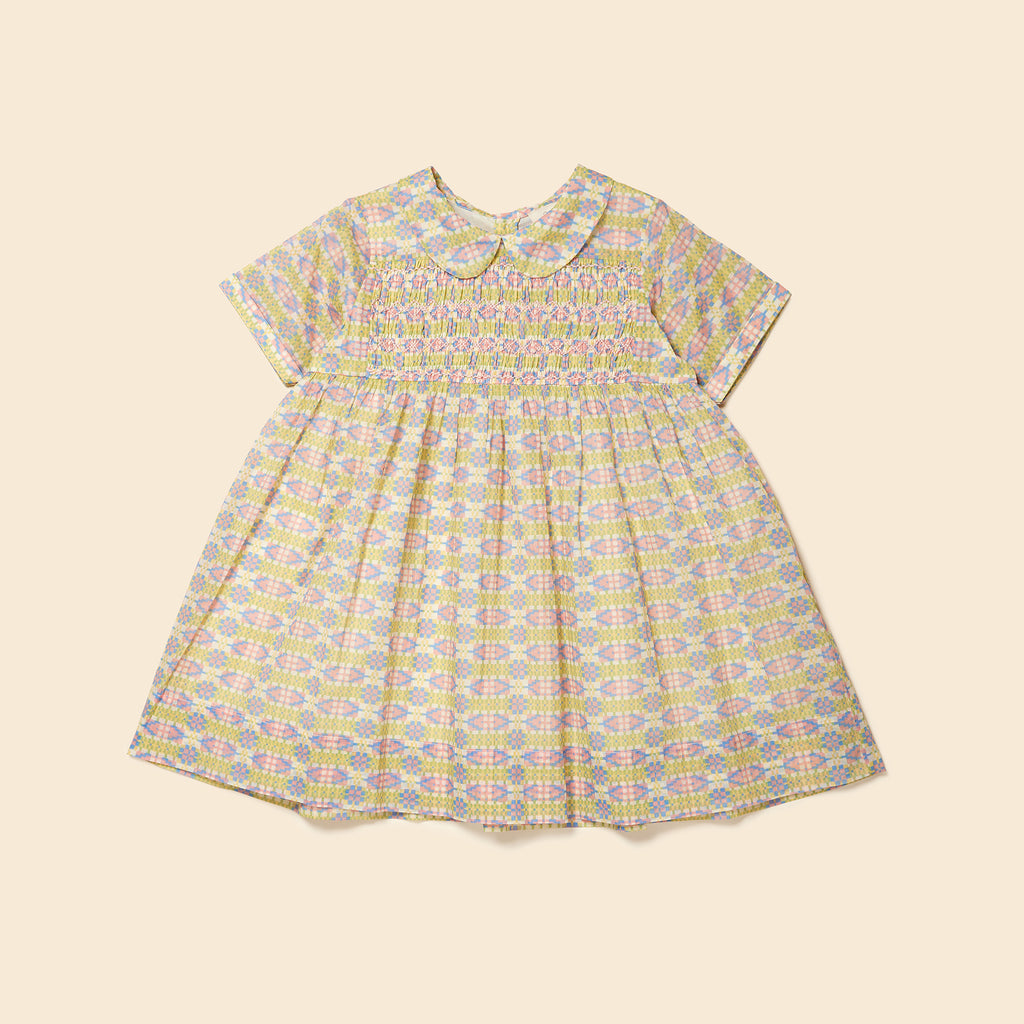 Cotton woven embroidered dress vintage inspired child. – Apolina