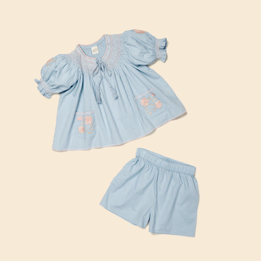 Verna Short Set - Blue Jay