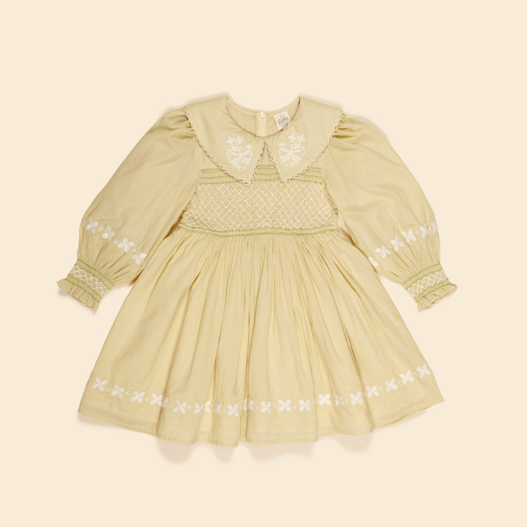 Cotton woven embroidered dress vintage inspired child. – Apolina