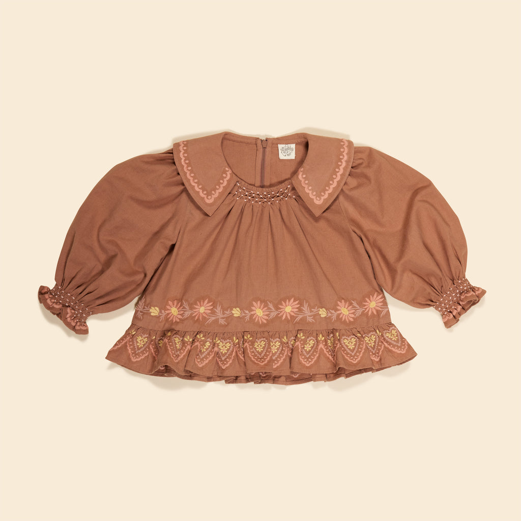 Apolina Bette blouse ブラウス Cotton woven embroidered blouse vintage inspired child