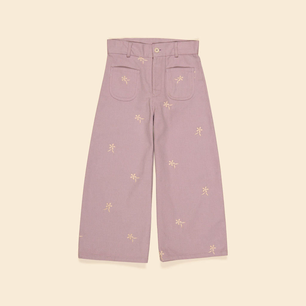 ボトムス・スパッツ Casey 70's All-Over Embroidered Jean Cotton woven embroidered jersey jeans trousers vintage inspired