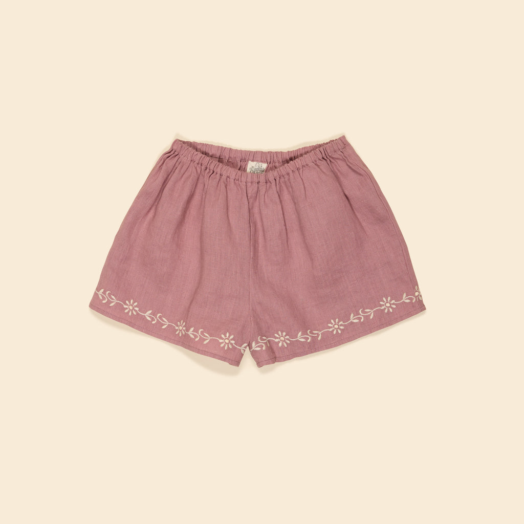 Apolina - Emer Embroidered Shorts in Mauve - Child