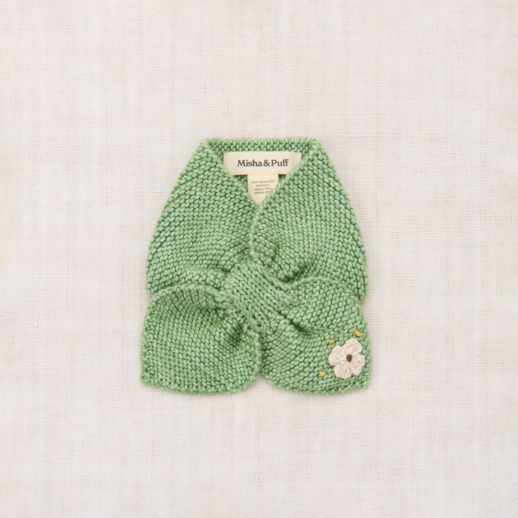 Cotton knitted embroidered scarf vintage inspired child. – Apolina