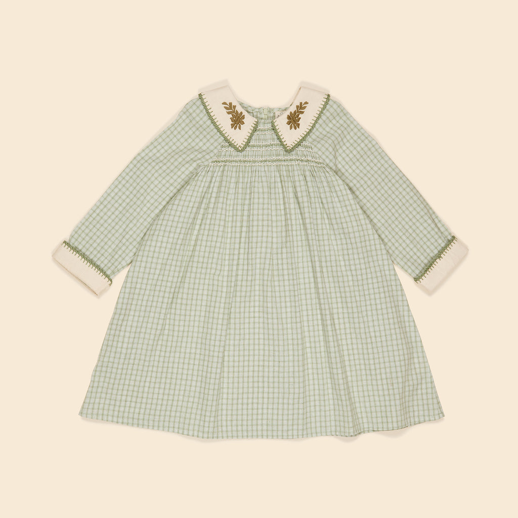 新品未使用【apolina】Worker Check Sage 5-7y 新品【apolina】Worker Check Sage アポリナ 5-7y