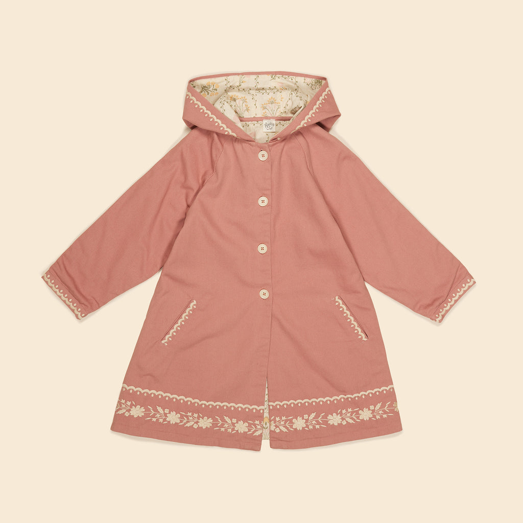 Cotton woven embroidered coat vintage inspired child. – Apolina 