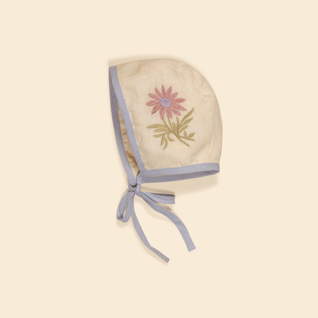 apolina　ボンネット　one size Cotton woven embroidered bonnet vintage inspired child. – Apolina
