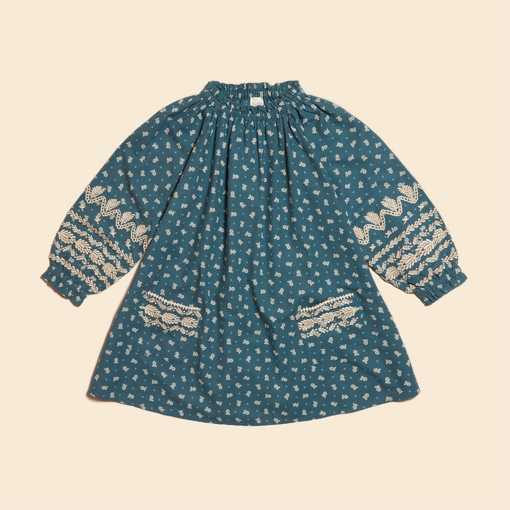 Cotton woven embroidered dress vintage inspired child. – Apolina