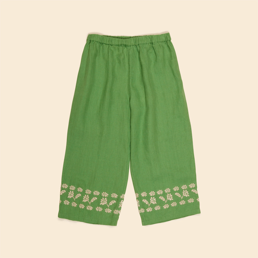 Cotton woven embroidered trousers vintage inspired child