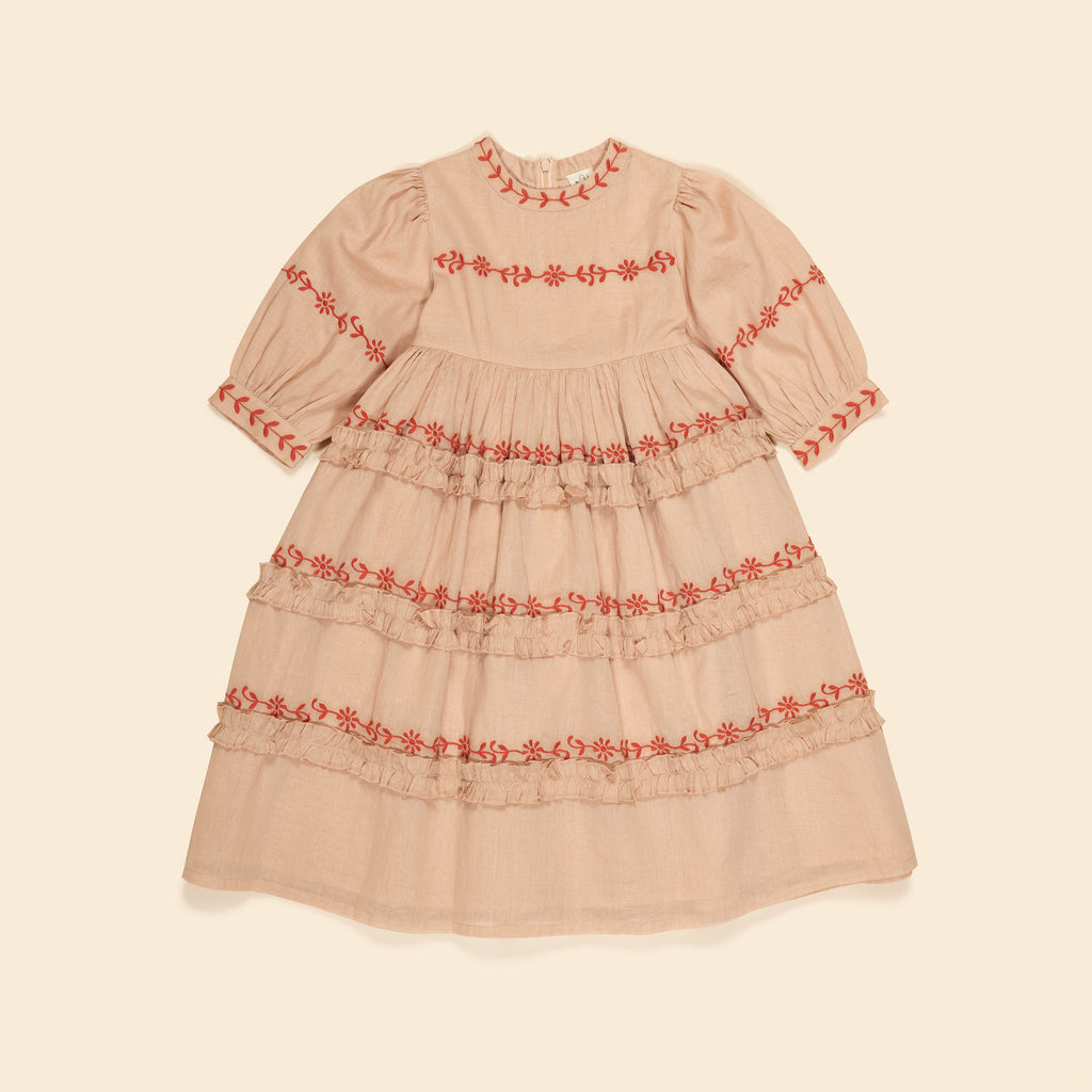 Cotton woven embroidered skirt vintage inspired child. – Apolina