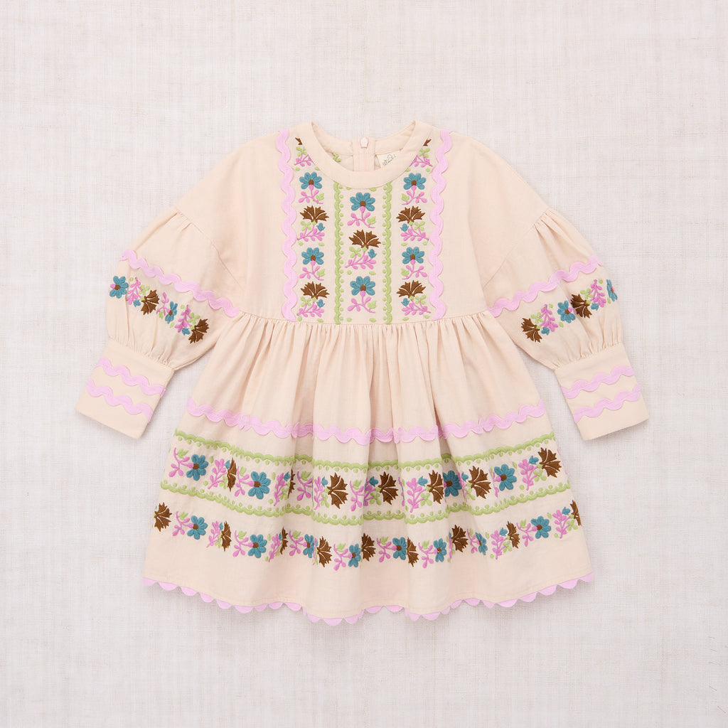 Cotton woven embroidered dress vintage inspired child. – Apolina