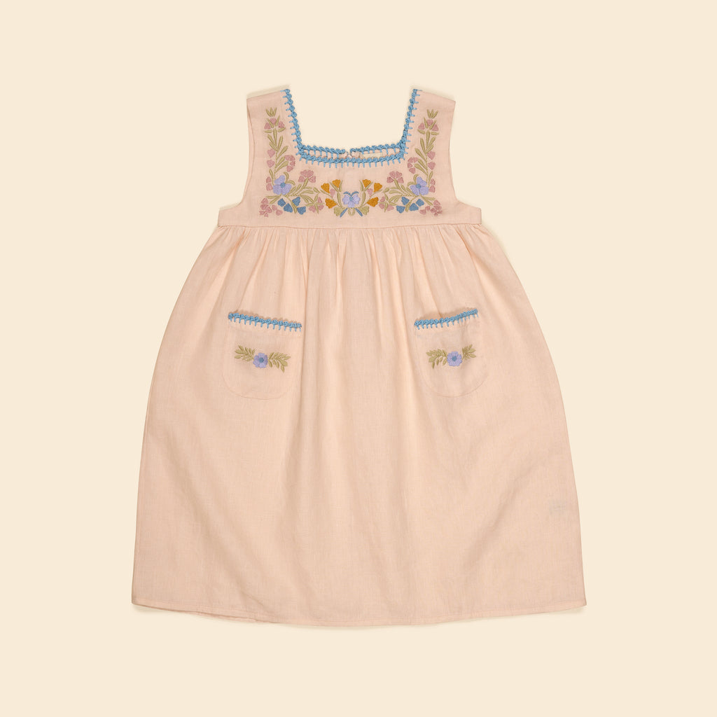 Cotton woven embroidered dress vintage inspired child. – Apolina Cotton woven embroidered dress vintage inspired child. – Apolina