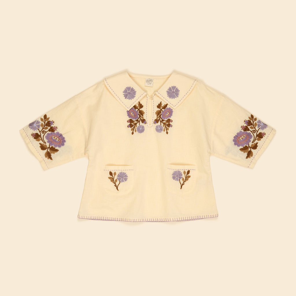 【美品】Apolina Embroidered Blouse 3-5y Apolina - Thalia Blouse in Cream - Child