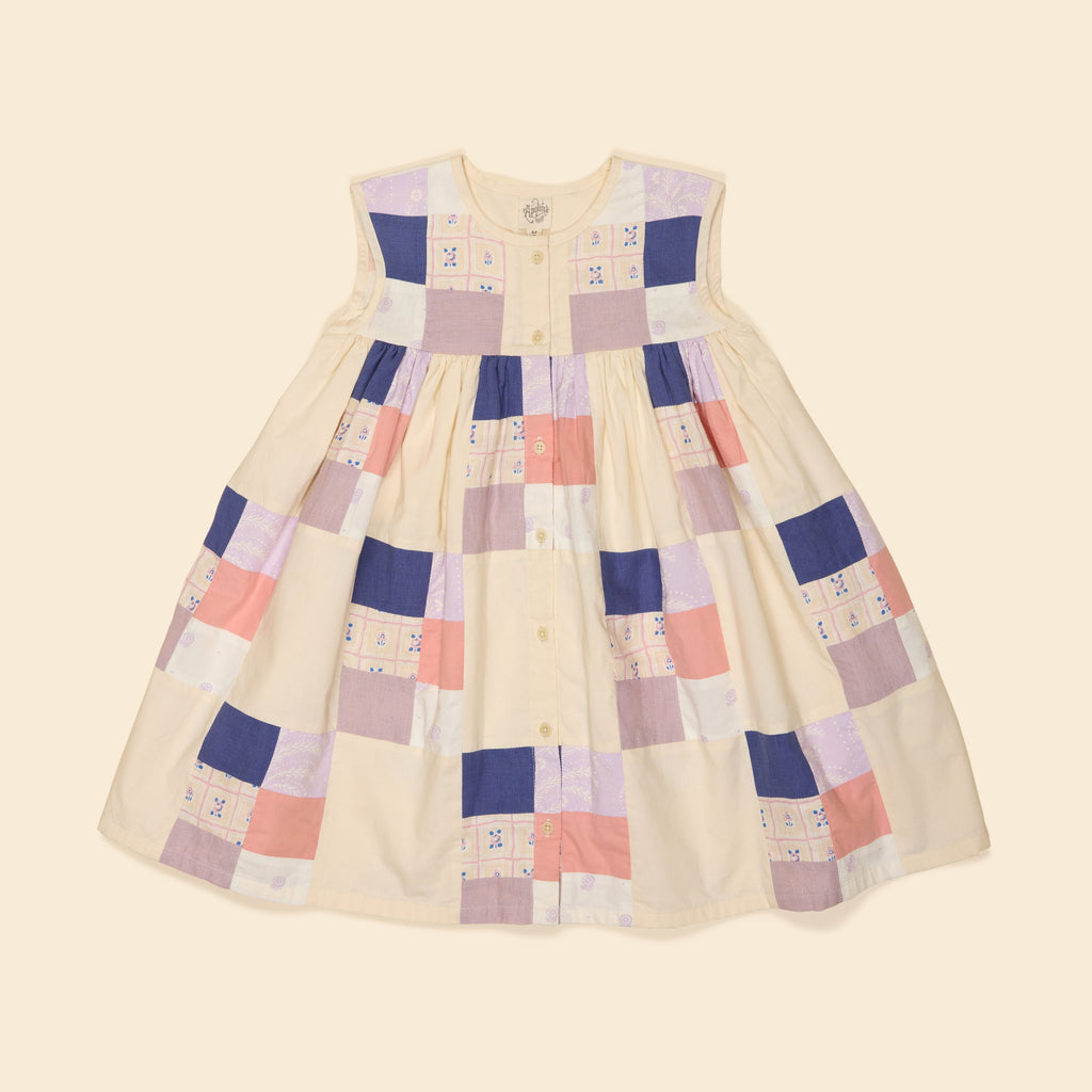 Apolina - Valentina Patchwork Button-up Dress in Multi Prints