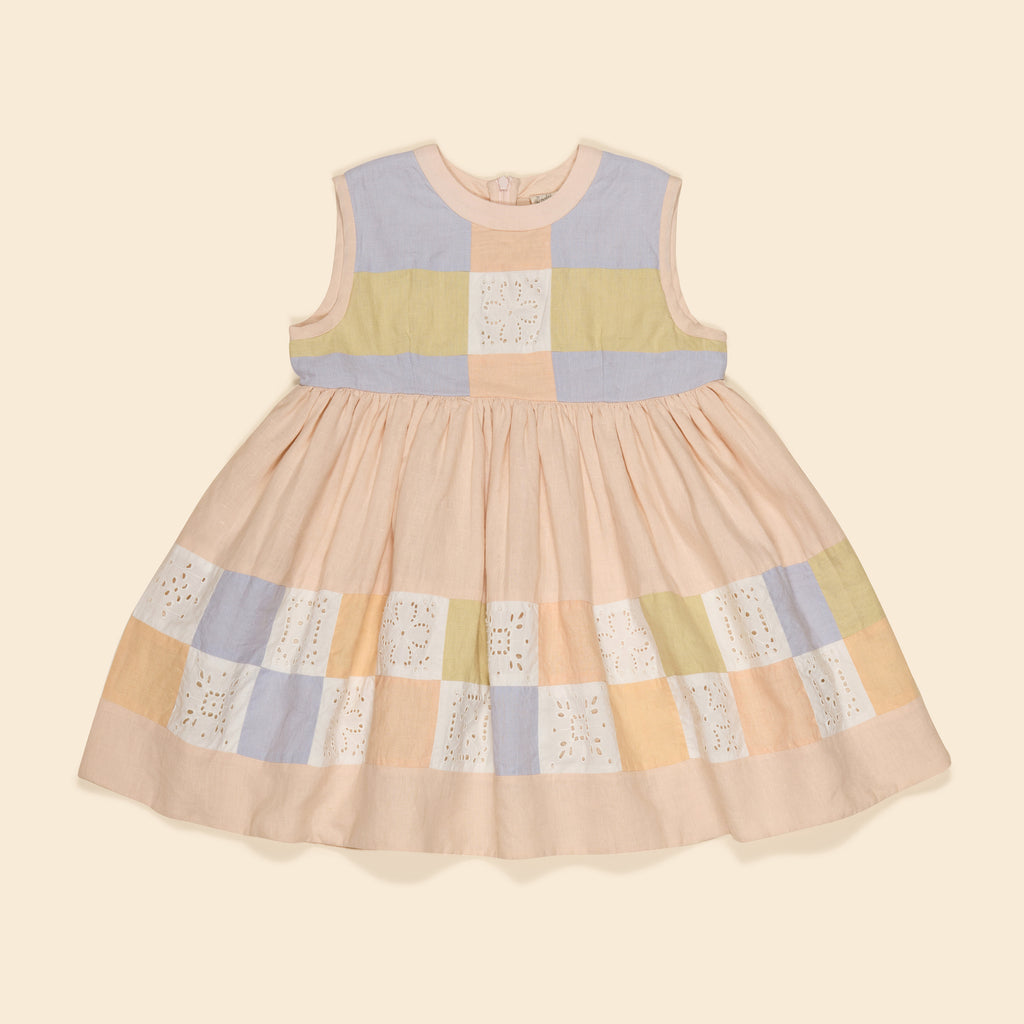 Cotton woven embroidered dress vintage inspired child. – Apolina