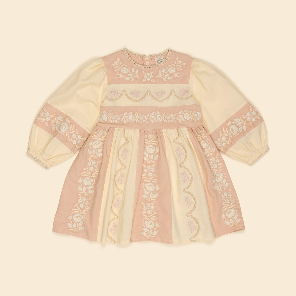 Apolina - Wilma Dress in Dried Rose/ Cream - Child