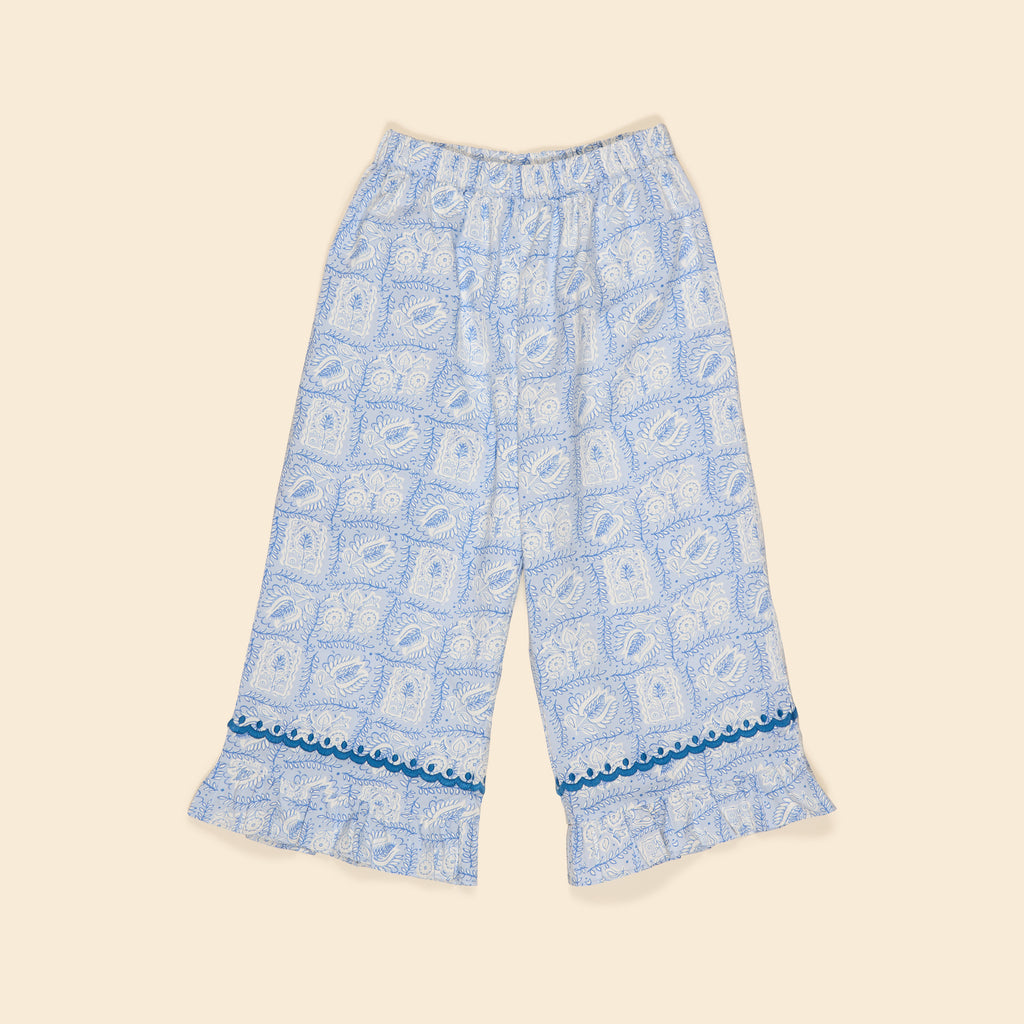 Cotton woven embroidered trousers vintage inspired child. – Apolina