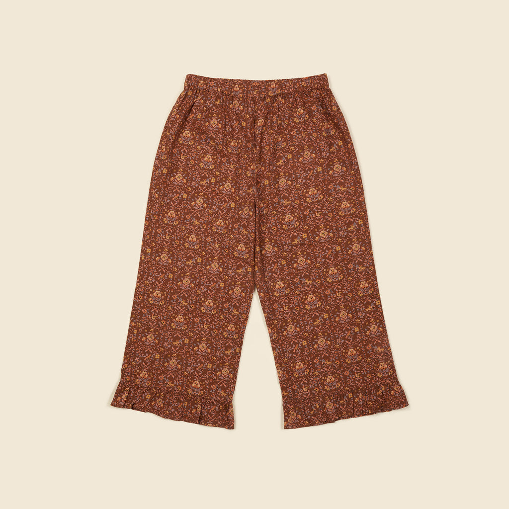 (OUTLET) (Exclusive) Wini Trousers - Promenade Floral Chocolate