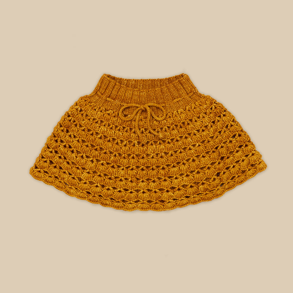 Cotton crochet skater skirt yellow vintage inspired child – Apolina