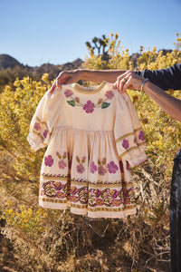 Cotton woven embroidered dress vintage inspired child. – Apolina