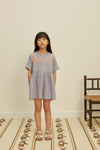 Cotton woven embroidered playsuit vintage inspired child. – Apolina