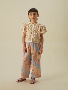 Cotton woven embroidered trouser vintage inspired child. – Apolina