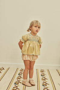 Cotton woven embroidered blouse vintage inspired child. – Apolina