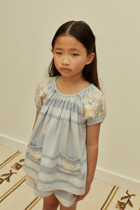 Cotton woven embroidered set vintage inspired child. – Apolina
