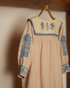 Cotton woven embroidered dress vintage inspired child. – Apolina