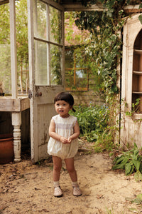 Apolina - Baby Gigi Hand Smocked Bubble in Studio Calico Cream - Baby