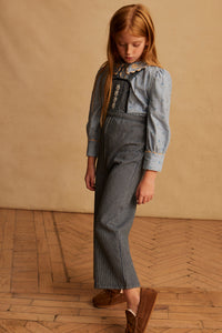 Birdie Culotte Dungaree - Pinstripe Denim (EXCLUSIVE)