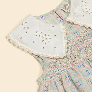 Cotton woven embroidered dress vintage inspired child. – Apolina