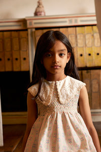 Cotton woven embroidered dress vintage inspired child. – Apolina