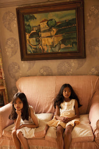 Apolina - Clarita Tiered Dress in Cream/ Peach Yogurt - Child