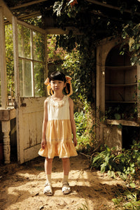 Apolina - Clarita Tiered Dress in Cream/ Peach Yogurt - Child