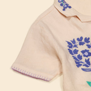 新品未使用Apolina kids Lana shirt 9-11y Cotton woven embroidered jersey blouse vintage inspired child