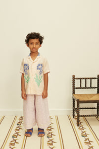 Cotton woven embroidered jersey blouse vintage inspired child