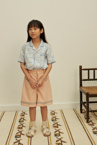Cotton woven embroidered jersey set vintage inspired child. – Apolina