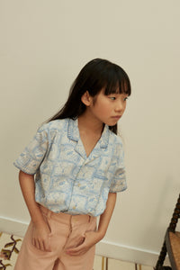 Cotton woven embroidered jersey set vintage inspired child. – Apolina
