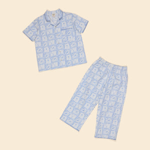 Cotton woven embroidered jersey set vintage inspired child. – Apolina