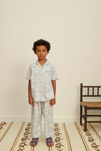 Cotton woven embroidered jersey set vintage inspired child. – Apolina