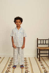 Cotton woven embroidered jersey set vintage inspired child. – Apolina