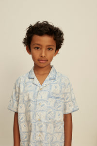 Cotton woven embroidered jersey set vintage inspired child. – Apolina