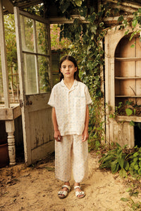 Apolina - Donny Linen Trouser Set in Rosepanel Cream - Child
