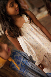 Apolina - Dora Linen Dress in Blue-lilac - Child