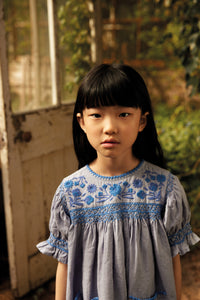 Apolina - Dora Linen Dress in Blue-lilac - Child