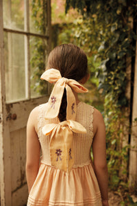 Apolina - Embroidered Hair Bow in Peach Yogurt - Accessories