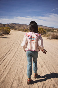Cotton woven embroidered blouse vintage inspired child. – Apolina