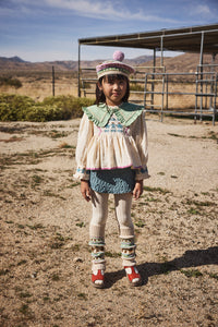 Cotton woven embroidered blouse vintage inspired child. – Apolina